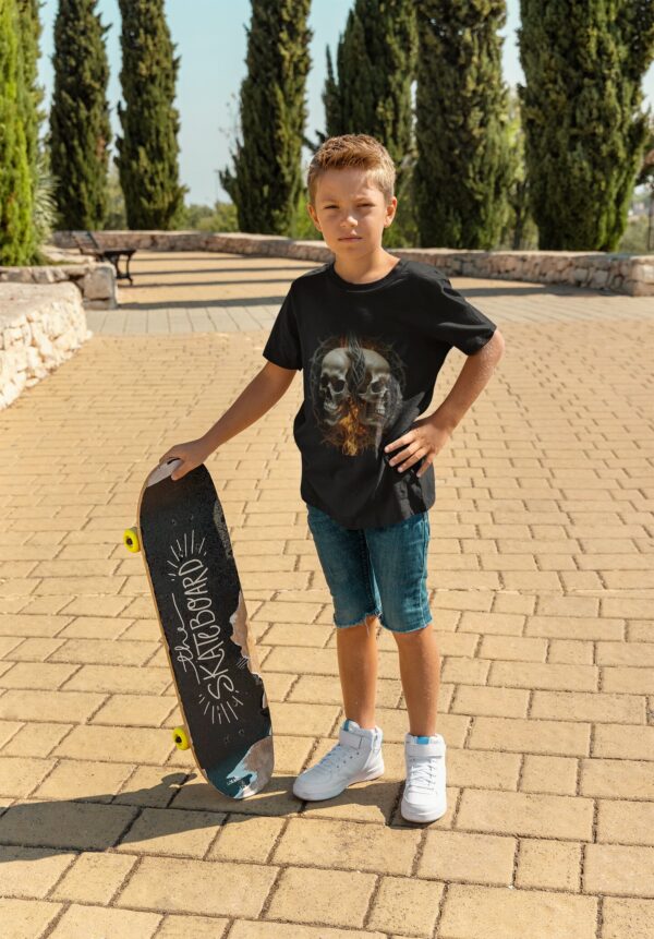 Kids Heavy Cotton™ Tee."Where Darkness Meets Fire: The Ultimate Statement Tee"... - Image 5
