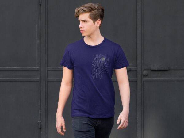 Abstract Chip Graphic Tee,  Cyber-Inspired Streetwear - Image 3