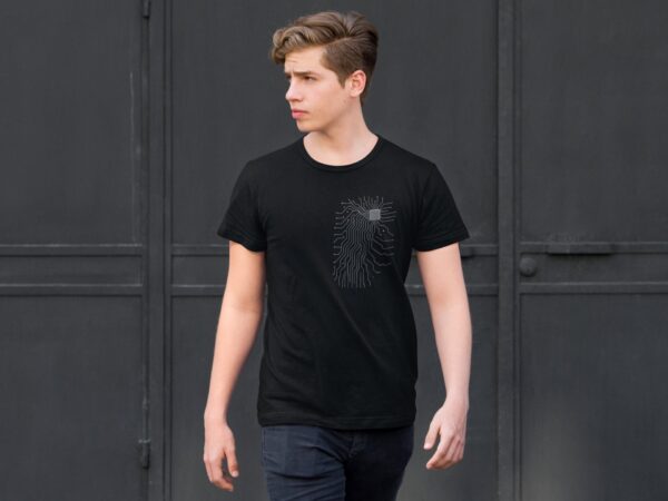 Abstract Chip Graphic Tee,  Cyber-Inspired Streetwear - Image 4