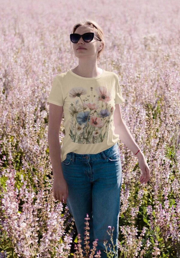 Minimalist Wildflower Shirt for Women, Soft Fit. Nature lover shirte - Image 3