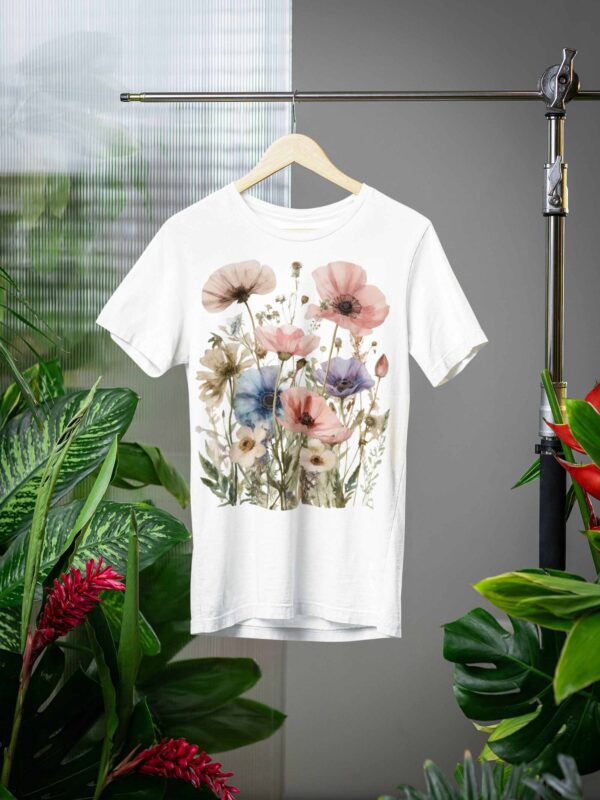 Minimalist Wildflower Shirt for Women, Soft Fit. Nature lover shirte