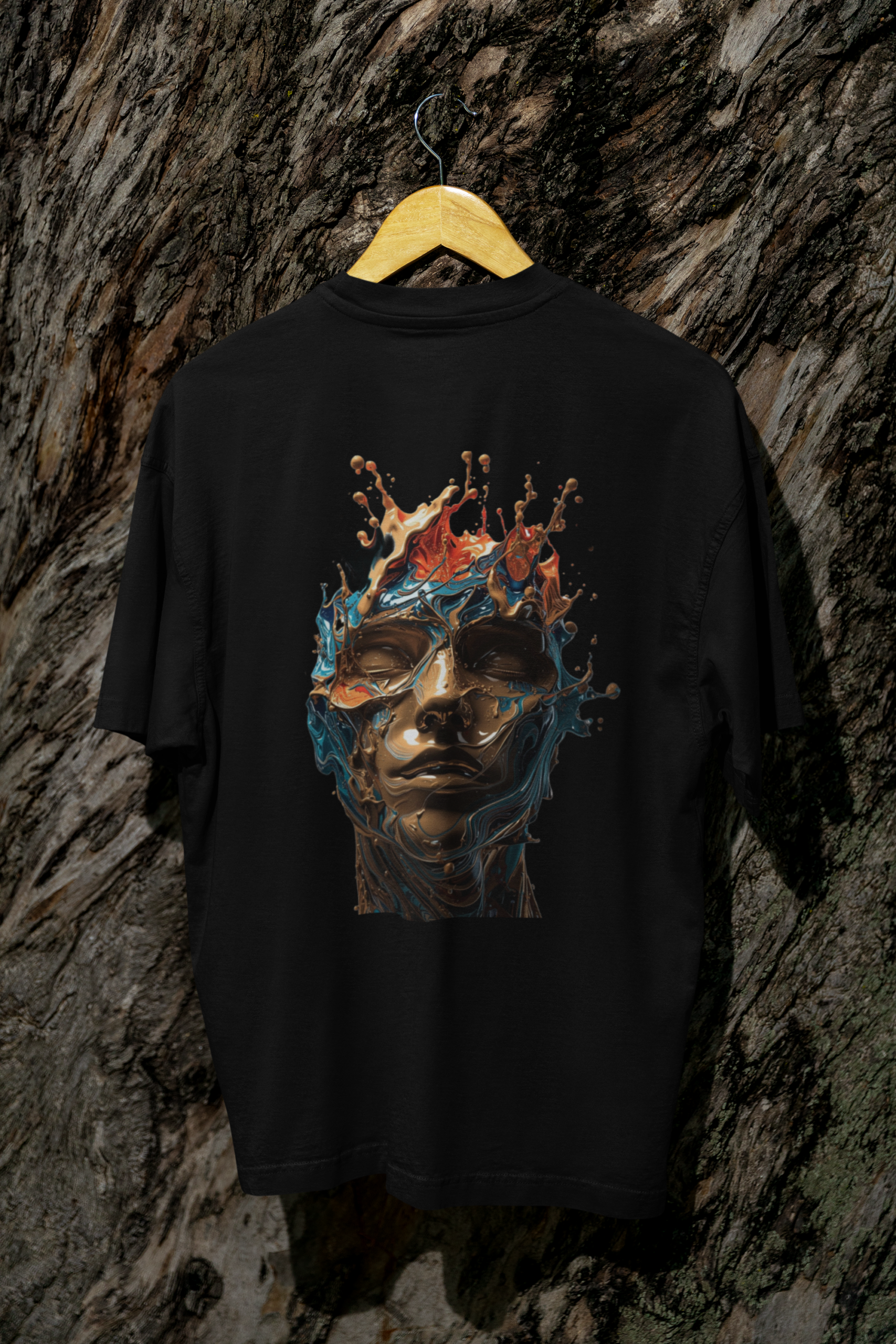 artistic graphic t-shirt abstract face bold fluid design